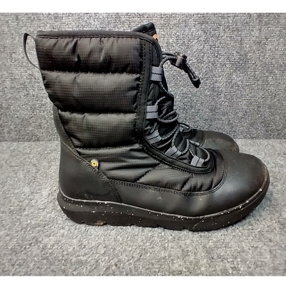 Bogs Skyline Snow Boots Kids Size 4 Black Waterproof Insulated Winter 73220K-001